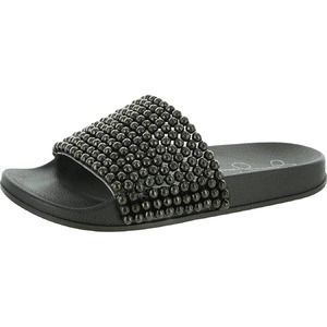 🔴Jessica Simpson Women Slide Sandals 7- Gunmetal Grey Beads🔴